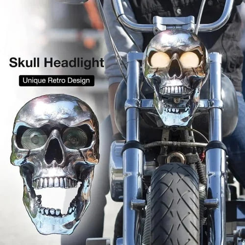 Motorcycle LED Skull Headlamp Harley Honda Yamaha