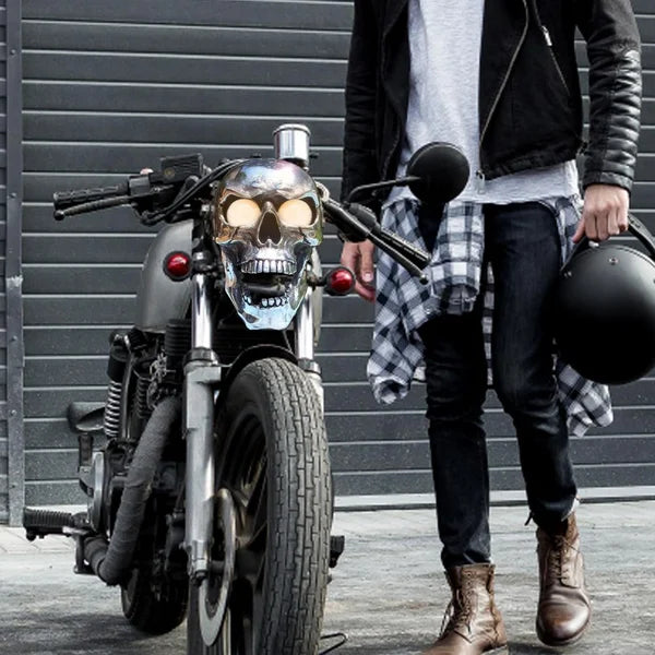 Motorcycle LED Skull Headlamp Harley Honda Yamaha