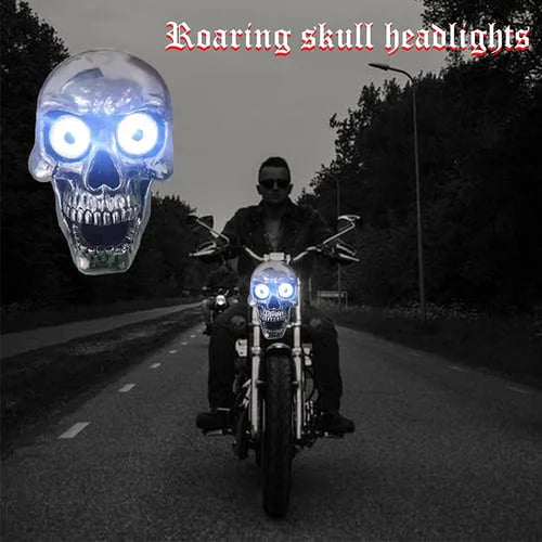 Motorcycle LED Skull Headlamp Harley Honda Yamaha