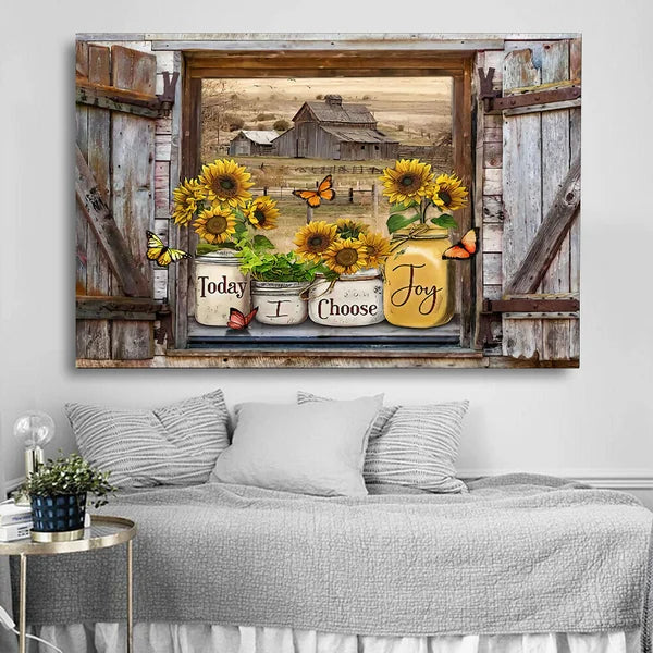 Butterfly Sunflowers Wall Art