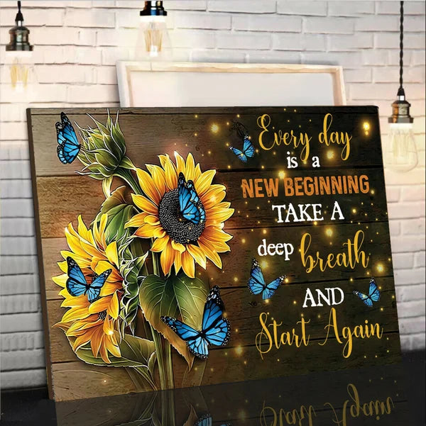 Butterfly Sunflowers Wall Art
