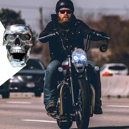 Motorcycle LED Skull Headlamp Harley Honda Yamaha