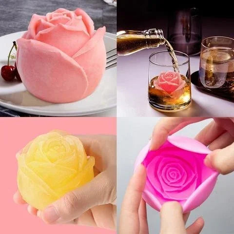 3D Rose Shape Ice Cube Mold