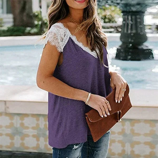 Women's V Neck Lace Vest