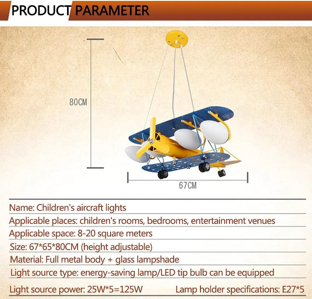 Children's airplane chandelier