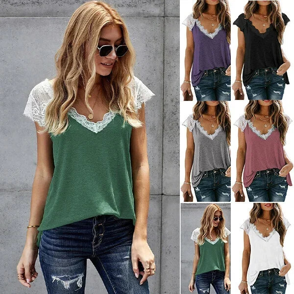 Women's V Neck Lace Vest