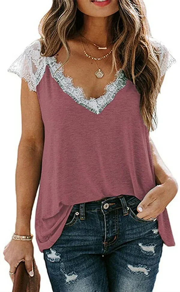 Women's V Neck Lace Vest