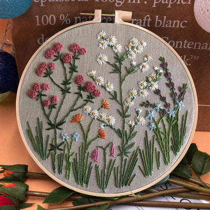 Embroidery Hoop Flower Kit for Beginner