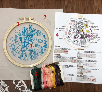 Embroidery Hoop Flower Kit for Beginner