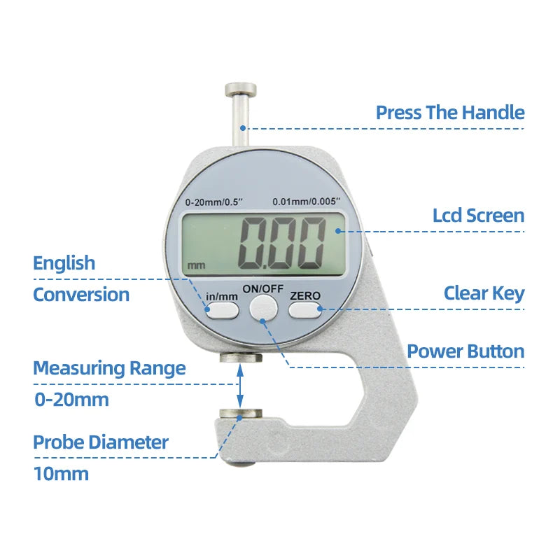 Digital Display Thickness Gauge