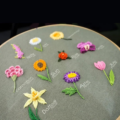 Embroidery Hoop Flower Kit for Beginner