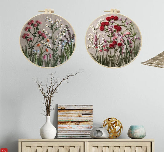 Embroidery Hoop Flower Kit for Beginner
