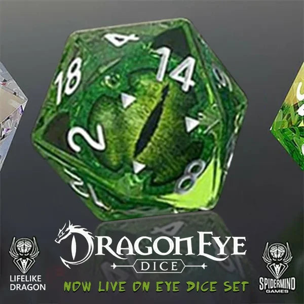 Lifelike Green Dragon Eye Dice