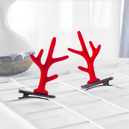 Christmas New Antler Plush Hairpins
