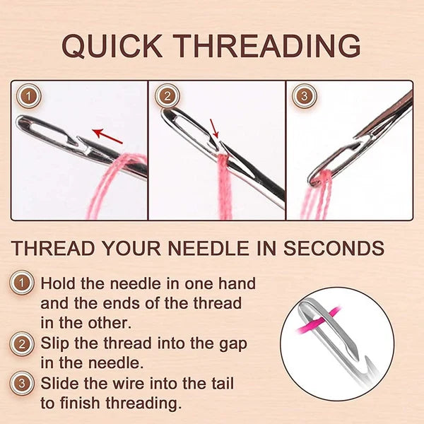 Self Threading Sewing Needles